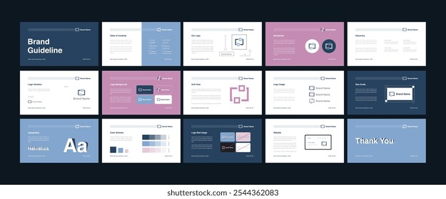Vorlage für elegante Markenrichtlinien, bearbeitbares und professionelles Design