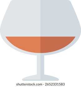 Elegant Brandy Glass with Amber Liquid, Minimalist Design, and C