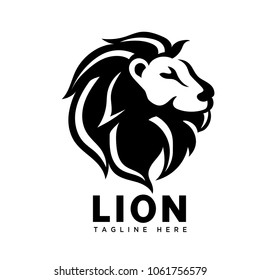elegant brave art head lion logo
