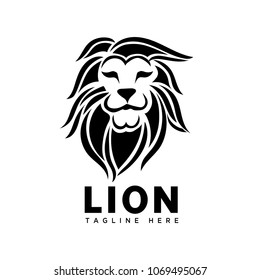 elegant brave art lion profile logo