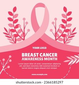 elegant breast cancer awareness banner flyer social media post template by shabrina iqlil