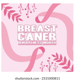 Elegant breast cancer awareness banner flyer social media post template. flat vector modern illustration 