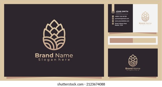 Elegant Brewery land logo design vector, beer,brewery,soda logo icon with business card