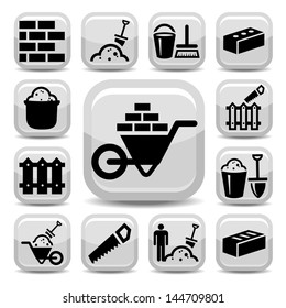 Elegant Bricklayer Icons Set Created For Mobile, Web And Applications.