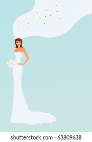 Elegant bride wiht a veil