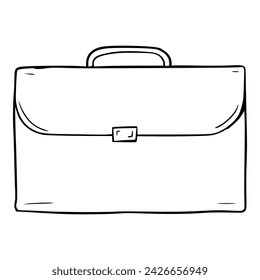 elegant briefcase outline illustration hand drawn	