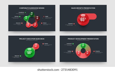 Elegant Briefing 5 1 2 3 Element Diagram Slideshow Template Bundle. Colorful Strategy Five One Two Three Step Infographic Frame Design Vector Illustration Collection.