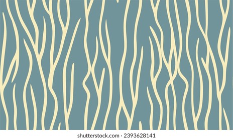 Eine elegante, helle Illustration mit Linien im Naturstil. Wavy Hintergrund. Farbiger, scharfer Hintergrund. Nahtlos.