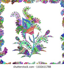 Elegant, bright and seamless white, neutral and gray flower pattern design. It can be used on mug prints, baby apparels, wallpaper, wrapping boxes etc.