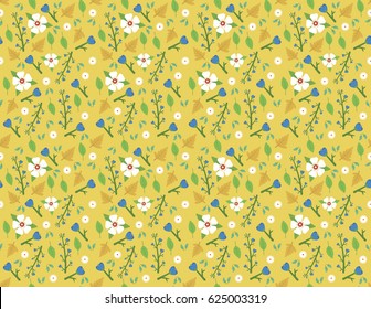 Elegant, bright and seamless yellow flower pattern design. It can be used on mug prints, baby apparels, wallpaper, wrapping boxes etc.
