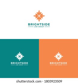 elegant bright side logo design concept with flat, mandala and modern styles isolated for business, company and corporate