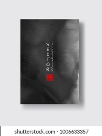 Elegant brochure template design with ink brush elements. Abstract decoration. Vector illustration.