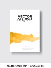 Elegant brochure template design with ink brush elements. Abstract decoration. Vector illustration.