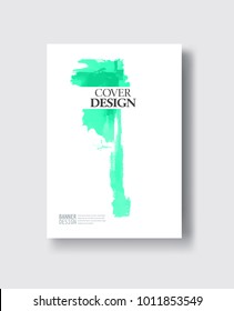 Elegant brochure template design with ink brush elements. Abstract decoration. Vector illustration.