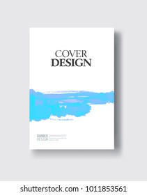 Elegant brochure template design with ink brush elements. Abstract decoration. Vector illustration.
