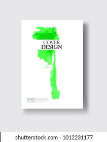 Elegant brochure template design with ink brush elements. Abstract decoration. Vector illustration.