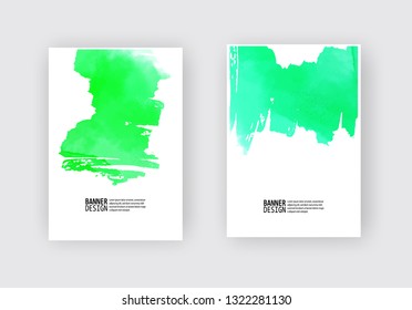 Elegant brochure template design with ink brush elements. Abstract decoration. Vector illustration.