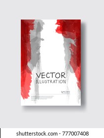 Elegant brochure template design with ink brush elements. Abstract decoration. Vector illustration.