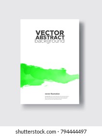 Elegant brochure template design with ink brush elements. Abstract decoration. Vector illustration.