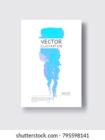 Elegant brochure template design with ink brush elements. Abstract decoration. Vector illustration.