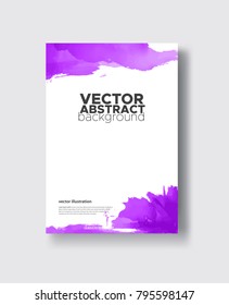 Elegant brochure template design with ink brush elements. Abstract decoration. Vector illustration.