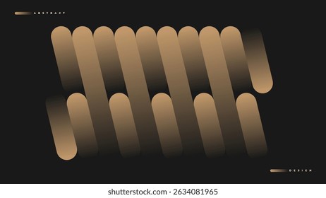 Líneas abstractas marrones elegantes del gradiente en el fondo negro, diseño moderno de la tecnología.