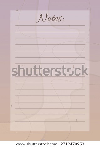 Elegant Brown Aesthetic Note Sheet Document Printable