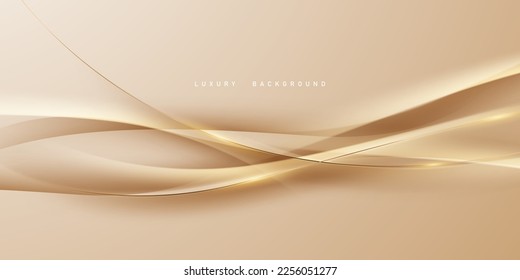 Elegante fondo marrón con lujosos elementos dorados Moderno 3D Resumen Diseño Ilustración vectorial