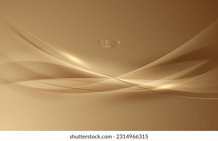 Elegant brown background with luxury golden elements Modern 3D Abstract Vector Illustration Design