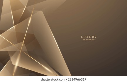 Elegant brown background with luxury golden elements Modern 3D Abstract Vector Illustration Design