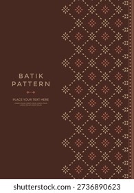 Elegant Brown Batik Style Geometric Motif Template with Dotted Diamond Shapes