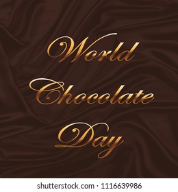 Elegant brown color background with beautiful gold text design of happy chocolate day.