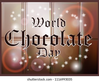 Elegant brown color background with beautiful text design of happy chocolate day.
