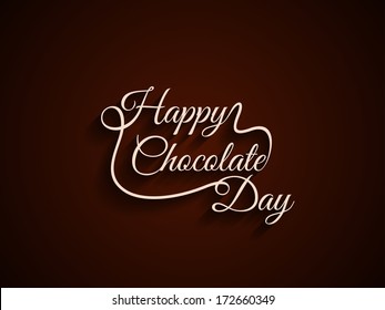 Elegant Brown Color Background With Beautiful Text Design Of Happy Chocolate Day.