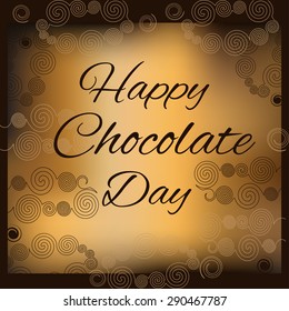 Elegant brown color background with beautiful text design of happy chocolate day 11 july.