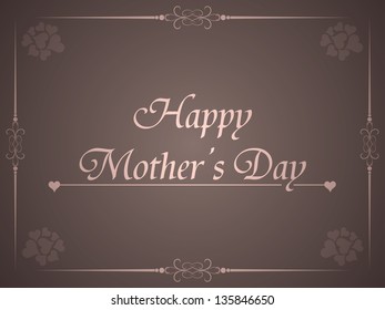 elegant brown color background for mother's day. vector illustration