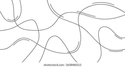 Elegante Patrón De Línea Curvada Marrón Sobre Fondo Blanco, Perfecto Para El Arte Abstractas Minimalista, Fondo de pantalla Moderno O Textura Sin Costuras. Incluye Abstractas, Línea, Fondo, Patrón, Mínimo.