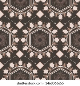 Elegant brown and ivory geometric pattern design, that can be used on the web or in print, for surface design