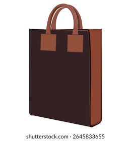 Saco de bolsa de couro marrom elegante