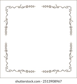 Quadro ornamental marrom elegante com runas viking, borda decorativa, cantos para cartões de saudação, banners, cartões de visita, convites, menus. Ilustração isolada de vetor.	
