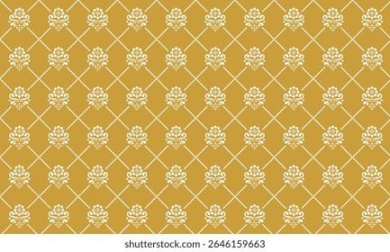 Elegante Brown Ornamental Padrão sem emenda no fundo branco.
