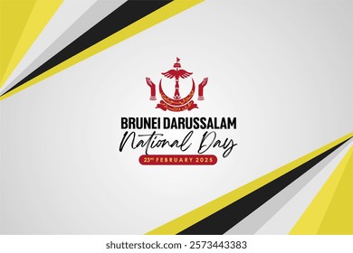 Elegant Brunei  Darussalam national day 23 February 2025 background and baner design national symbol and flag. Best for Brunei Independence Day and National Day Celebration