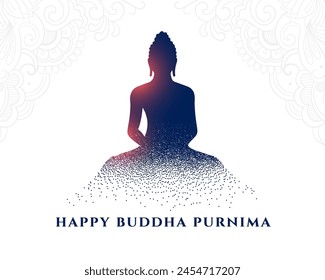 elegant buddha or guru purnima event background in particle style vector