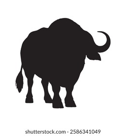 Elegant Buffalo Silhouette with Perfectly Balanced Proportions - Buffalo Vector - Buffalo Illustration
