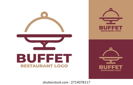 Un elegante logotipo de buffet perfecto para espacios de restaurantes de lujo, salones de banquetes y restaurantes de hoteles.
