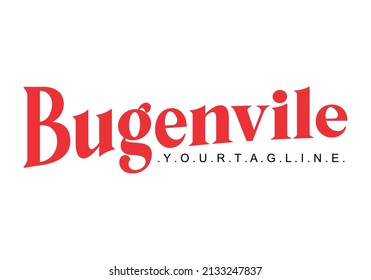 Elegant BUGENVILE text vector, for free design logo.