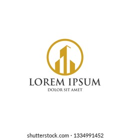 elegant building logo vector