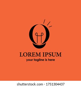 elegant bulb simple logo templates design vector