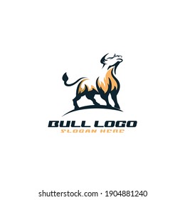 elegant bull logo design illustration,drawing concept,modern logotype,modern