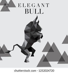 Elegant bull in polygonal vector art. illustration in origami art.